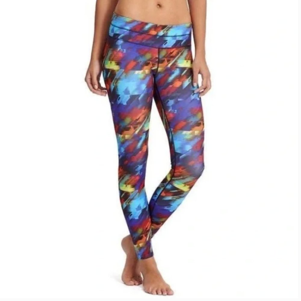 Athleta Colorburst Sonar Rainbow Leggings - Size S